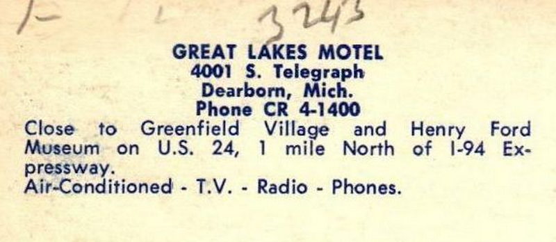 Great Lakes Motel - Vintage Postcard (newer photo)